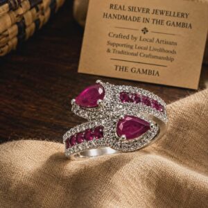 CRIMSON JEWEL SILVER RING