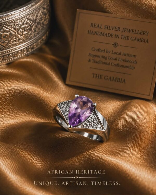 PURPLE RING AFRICAN SILVER TWILIGHT RING